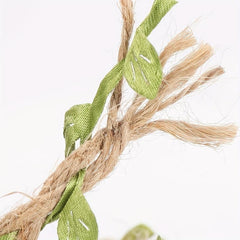 16ft DIY Burlap Leaf Ribbon Natural Jute Twine Green Leaves for Crafts