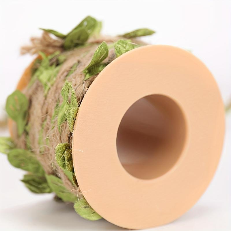 16ft DIY Burlap Leaf Ribbon Natural Jute Twine Green Leaves for Crafts