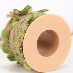 16ft DIY Burlap Leaf Ribbon Natural Jute Twine Green Leaves for Crafts