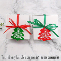 25pcs Christmas Tree Shape Red Green Hangtags Small Cards Message Cards