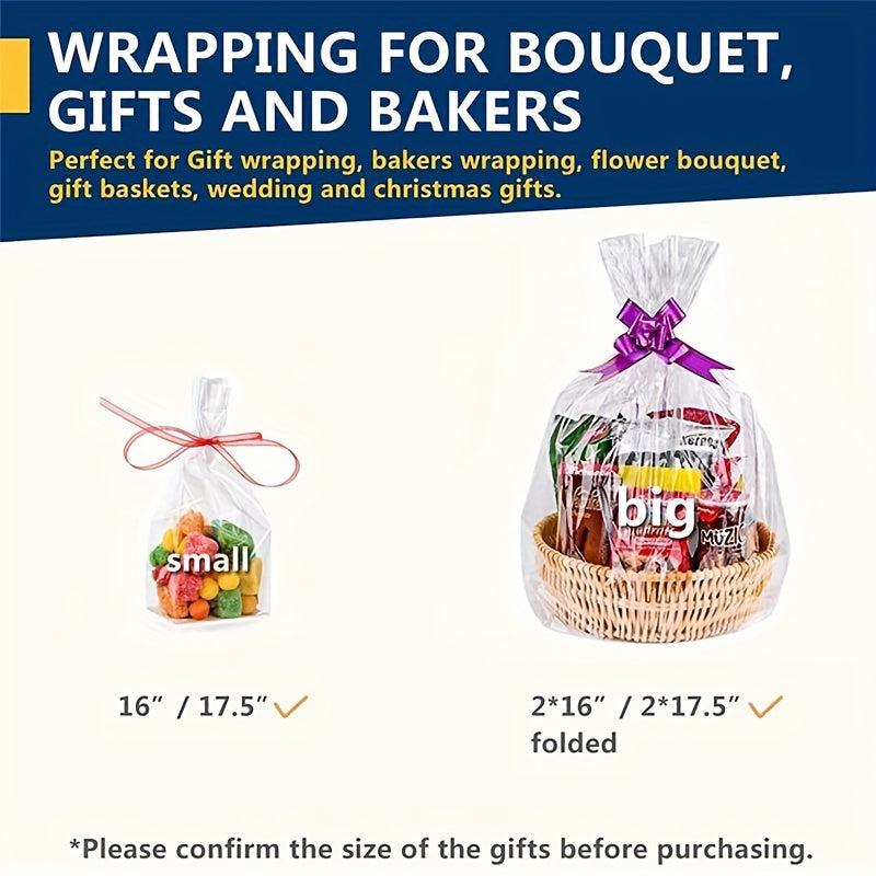 Transparent Cellophane Wrapping Paper for Christmas Wedding Festivals - 1 Roll