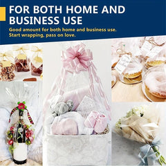Transparent Cellophane Wrapping Paper for Christmas Wedding Festivals - 1 Roll