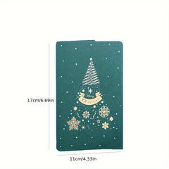 4pcs Retro Christmas Hot Stamping Greeting Cards Blessing Message Cards