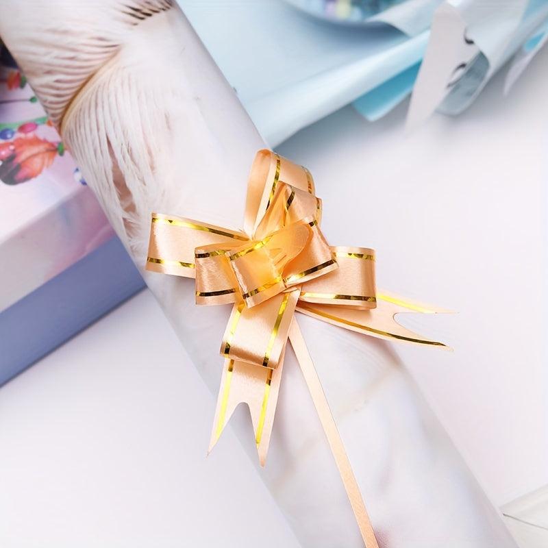 10pcs Pack Pull Bows Hand Held Flower Bow Tie Gift Packaging Supplies