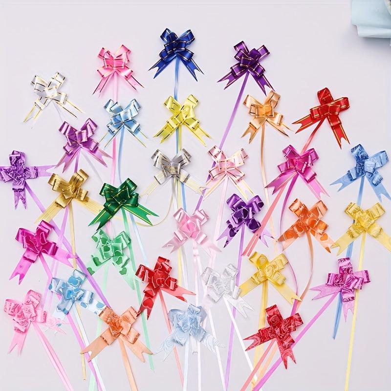 10pcs Pack Pull Bows Hand Held Flower Bow Tie Gift Packaging Supplies