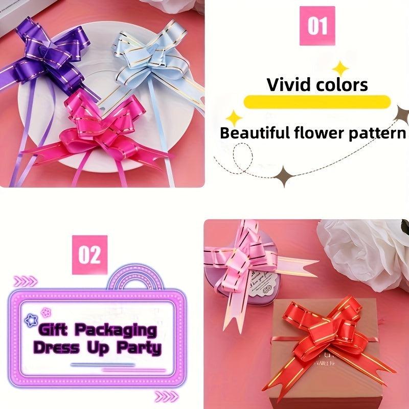 10pcs Pack Pull Bows Hand Held Flower Bow Tie Gift Packaging Supplies