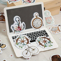 46pcs Art Retro Items Sticker Scrapbook Label Diary Decoration Manual