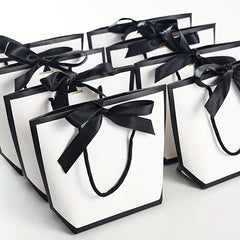 2pcs Reusable Christmas Handbag with Handle Gift Bag for Holiday Party Supplies