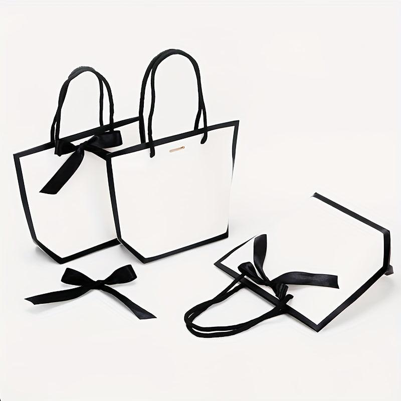 2pcs Reusable Christmas Handbag with Handle Gift Bag for Holiday Party Supplies
