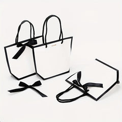 2pcs Reusable Christmas Handbag with Handle Gift Bag for Holiday Party Supplies