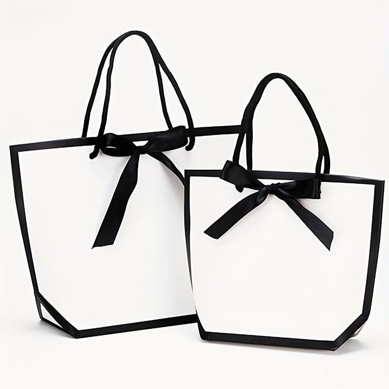 2pcs Reusable Christmas Handbag with Handle Gift Bag for Holiday Party Supplies
