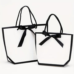 2pcs Reusable Christmas Handbag with Handle Gift Bag for Holiday Party Supplies