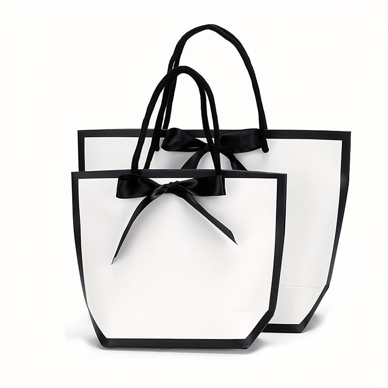 2pcs Reusable Christmas Handbag with Handle Gift Bag for Holiday Party Supplies