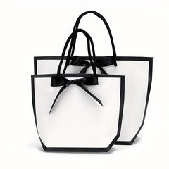 2pcs Reusable Christmas Handbag with Handle Gift Bag for Holiday Party Supplies