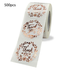 500pcs Thank You Stickers Floral Print Thanksgiving Gift Sticker