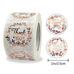 500pcs Thank You Stickers Floral Print Thanksgiving Gift Sticker