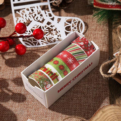 6 Rolls Christmas Washi Tape Set - Festive Holiday Decorative Tape