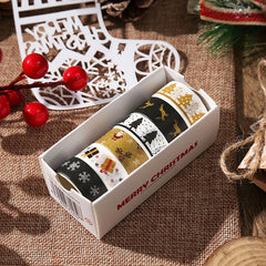 6 Rolls Christmas Washi Tape Set - Festive Holiday Decorative Tape