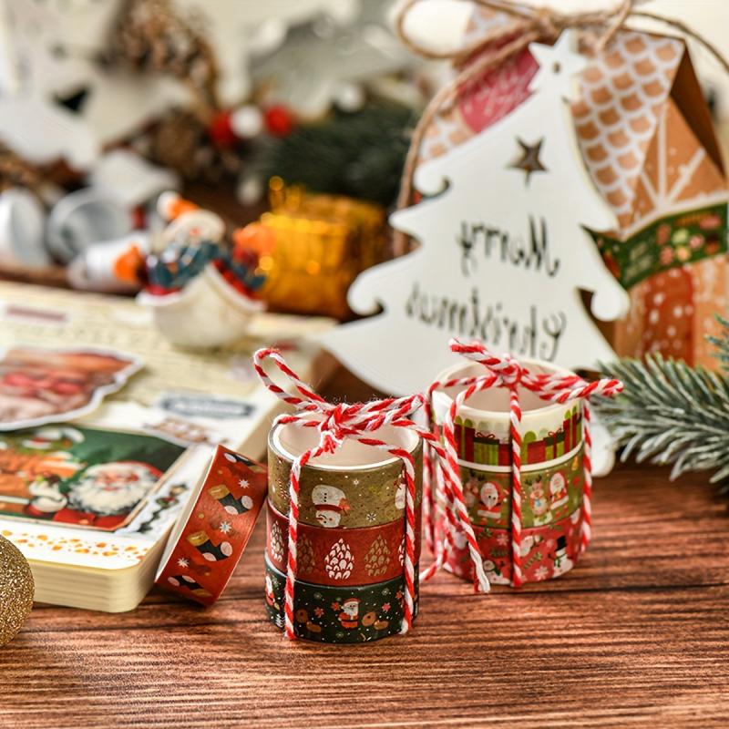 6 Rolls Christmas Washi Tape Set - Festive Holiday Decorative Tape