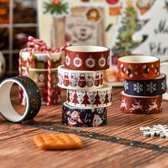 6 Rolls Christmas Washi Tape Set - Festive Holiday Decorative Tape