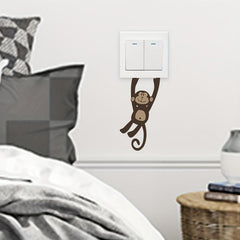 Cartoon Monkey Wall Sticker Self Adhesive Switch Decoration