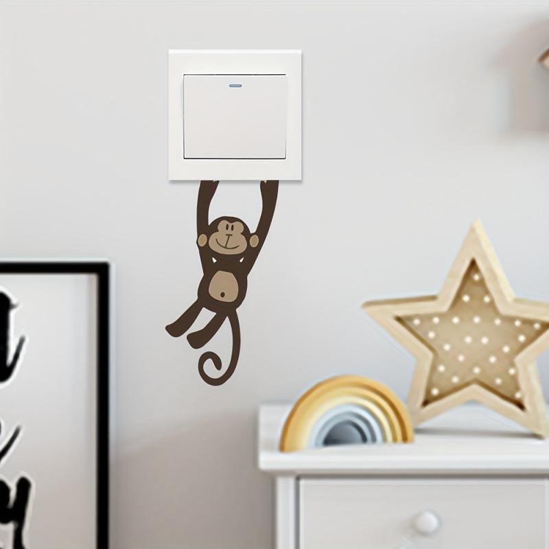 Cartoon Monkey Wall Sticker Self Adhesive Switch Decoration