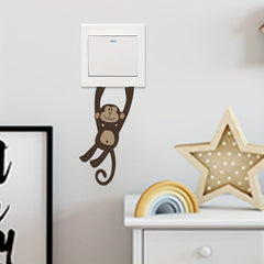 Cartoon Monkey Wall Sticker Self Adhesive Switch Decoration
