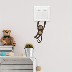 Cartoon Monkey Wall Sticker Self Adhesive Switch Decoration