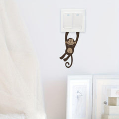 Cartoon Monkey Wall Sticker Self Adhesive Switch Decoration