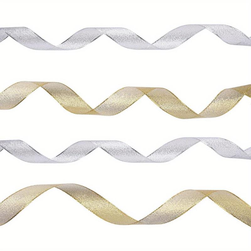 Golden & Silvery Gift Wrapping Ribbon Holiday Decoration Christmas Gift