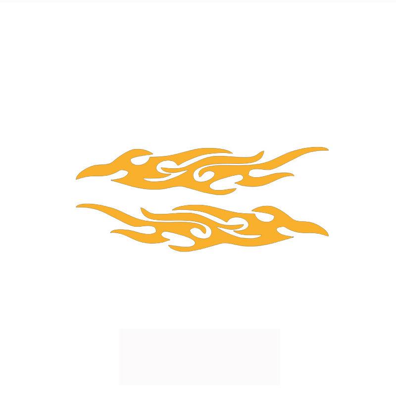 2pcs Flame Pattern Car Rearview Mirror Sticker Reflective Body Bumper Sticker