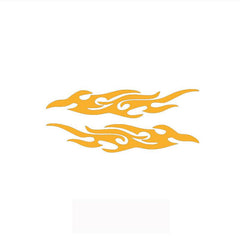 2pcs Flame Pattern Car Rearview Mirror Sticker Reflective Body Bumper Sticker