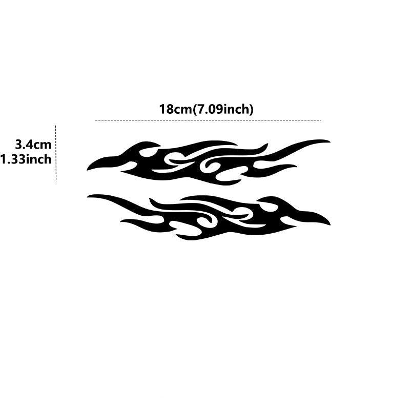 2pcs Flame Pattern Car Rearview Mirror Sticker Reflective Body Bumper Sticker
