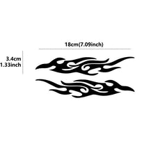 2pcs Flame Pattern Car Rearview Mirror Sticker Reflective Body Bumper Sticker