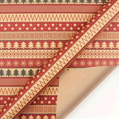 Christmas Wrapping Paper Set with Cowhide Rope and Double-Sided Tape