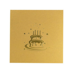 3D Happy Birthday Card Foldable Gift Blessing Cake Holiday Pop Up Greeting