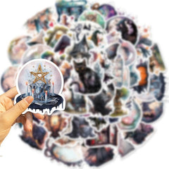 50 Pcs Halloween Witchy Stickers Gothic Waterproof Vinyl Pack