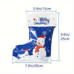 12pcs Christmas Socks Gift Bags Self-Sealing Packaging
