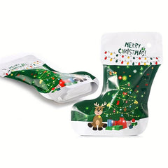 12pcs Christmas Socks Gift Bags Self-Sealing Packaging
