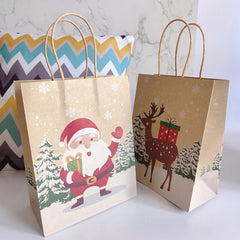 6pcs Cowhide Paper Christmas Gift Bags - Small Business Supplies
