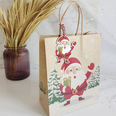 6pcs Cowhide Paper Christmas Gift Bags - Small Business Supplies