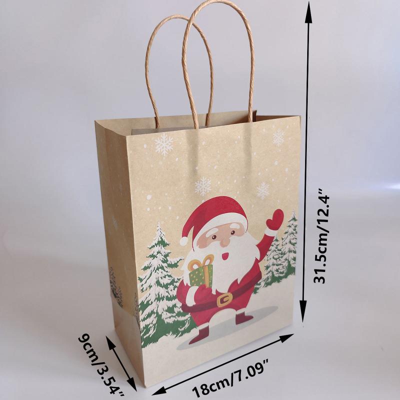 6pcs Cowhide Paper Christmas Gift Bags - Small Business Supplies