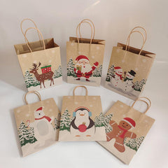 6pcs Cowhide Paper Christmas Gift Bags - Small Business Supplies