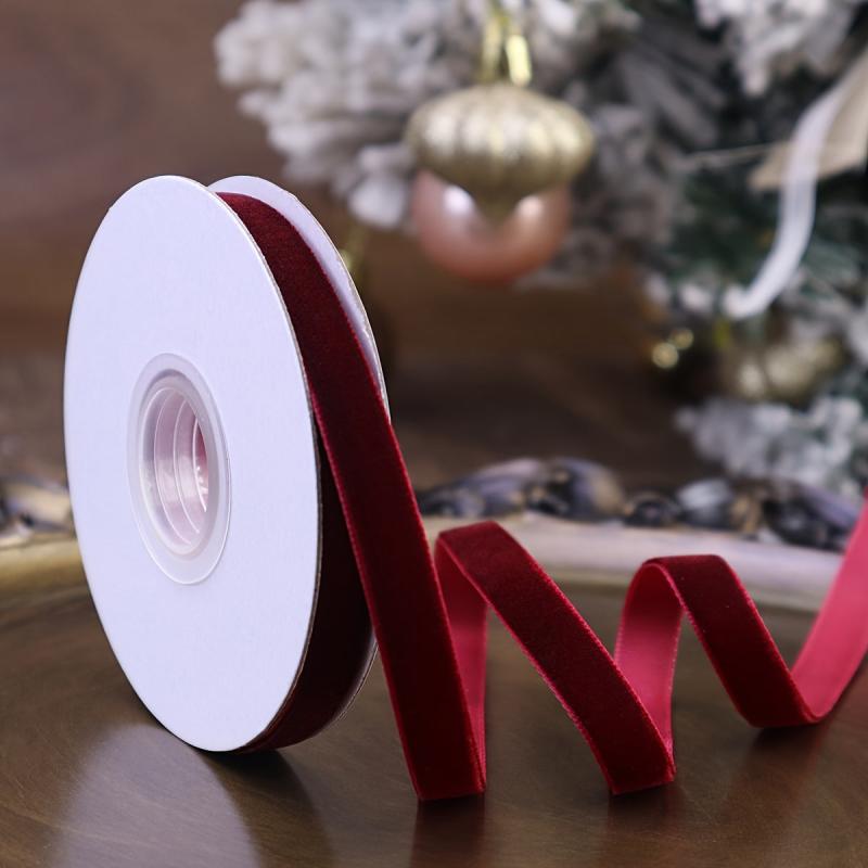 57m Velvet Ribbon Lace Craft Ribbon Vintage for Christmas Gift Wrapping