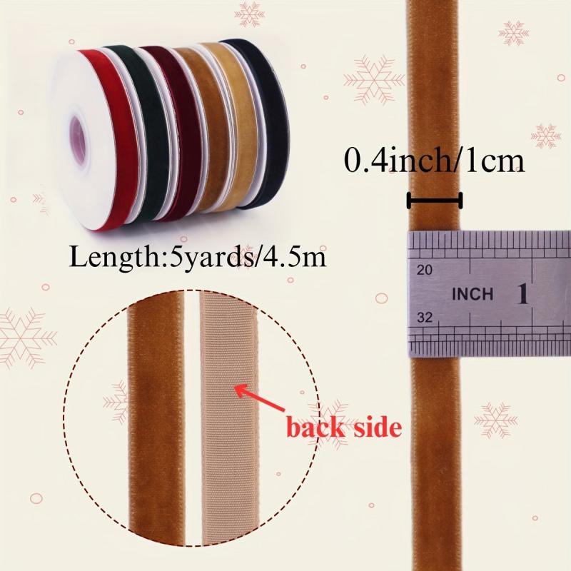 57m Velvet Ribbon Lace Craft Ribbon Vintage for Christmas Gift Wrapping