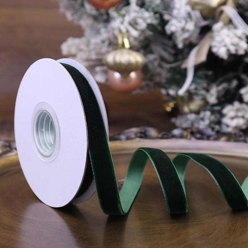 57m Velvet Ribbon Lace Craft Ribbon Vintage for Christmas Gift Wrapping
