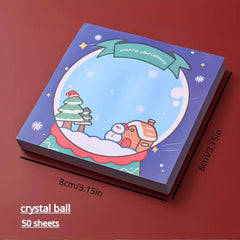 1pc 50 Sheets Christmas Sticky Notes Santa Claus Back To School Supplies