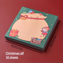 1pc 50 Sheets Christmas Sticky Notes Santa Claus Back To School Supplies