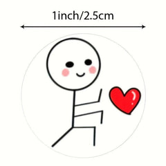500pcs Cartoon Match Man Stickers DIY Scrapbooking Sealing Sticker Gift
