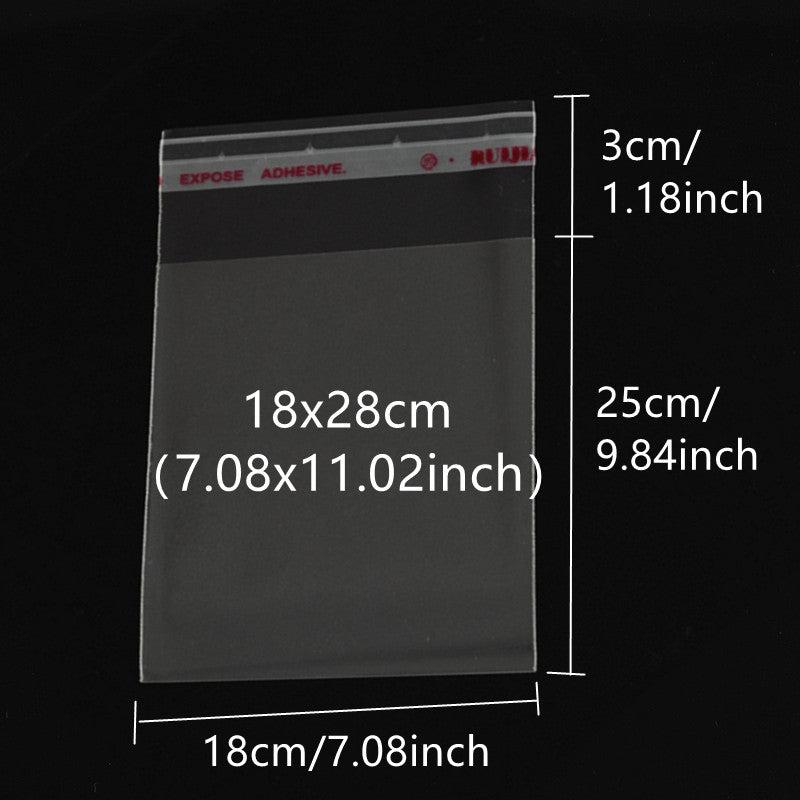100pcs Transparent Self Sealing Glass Fiber Bags Reusable OPP Bags